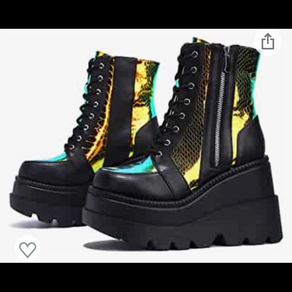 Cape Robbins Holographic Platform Boots